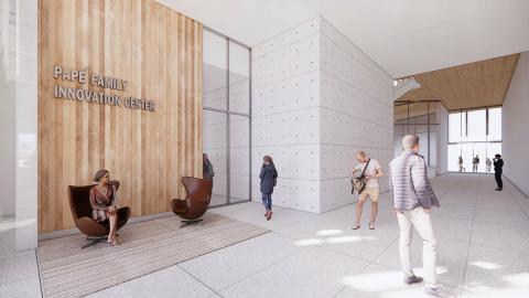 Architects' rendering of The Papé Family Innovation Center.