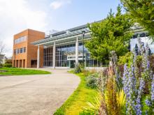 Red brick building on the University of Oregon northeast Portland campus. 