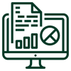 Icon of a computer screen with charts