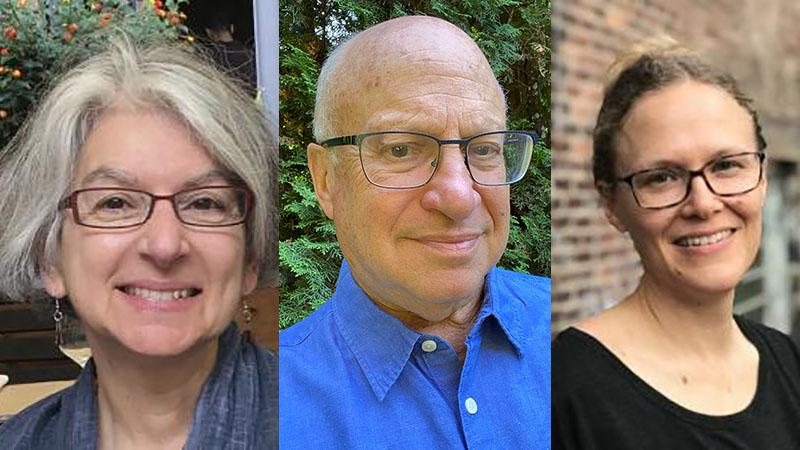 Portraits of Bryna Goodman, Kenneth Helphand, and Annelise Heinz.