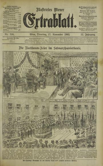 Front page of the Illustrirtes Wiener Extrablatt newspaper from November 17, 1903.