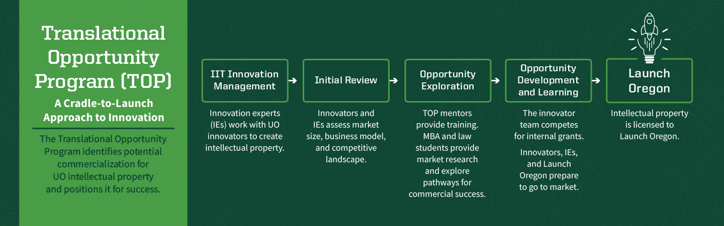 Diagram showing the process involved in the Translational Opportunity Program